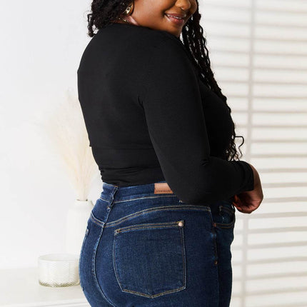 Basic Bae Asymmetrical Neck Long Sleeve Top - MimiStylez