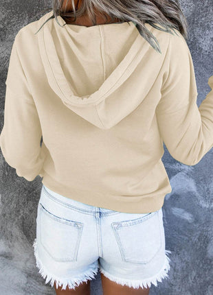 Dropped Shoulder Long Sleeve Hoodie with Pocket - MimiStylez