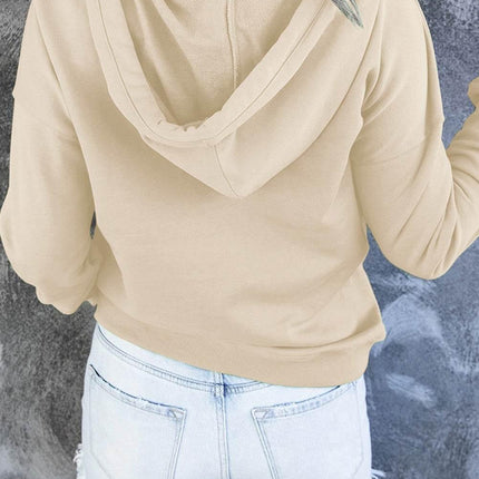 Dropped Shoulder Long Sleeve Hoodie with Pocket - MimiStylez