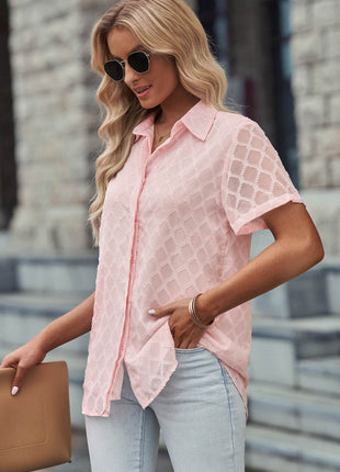 Button Up Short Sleeve Shirt - MimiStylez