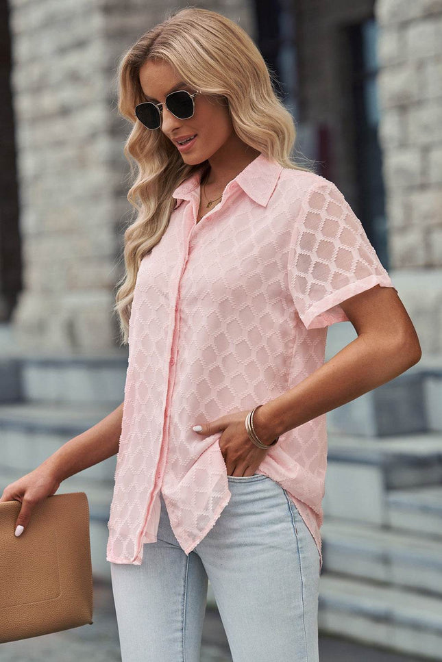 Button Up Short Sleeve Shirt - MimiStylez