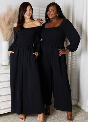 Double Take Square Neck Jumpsuit with Pockets - MimiStylez
