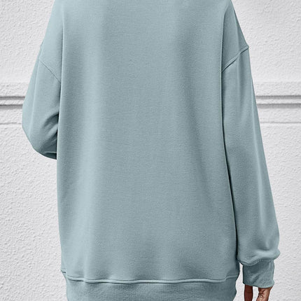 Round Neck Long Sleeve Sweatshirt - MimiStylez