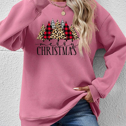 MERRY CHRISTMAS Round Neck Long Sleeve Sweatshirt - MimiStylez