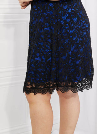 Yelete Full Size Contrasting Lace Midi Dress - MimiStylez