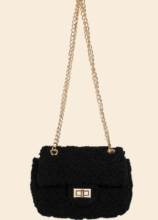Fame Faux Fur Rectangle Crossbody Bag - MimiStylez
