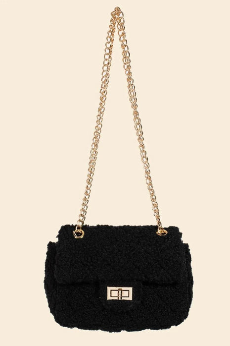 Fame Faux Fur Rectangle Crossbody Bag - MimiStylez