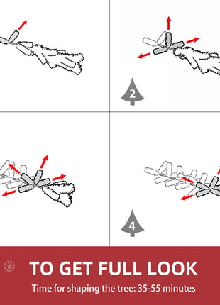 7FT Pencil Christmas Tree With Metal Stand Automatic Open