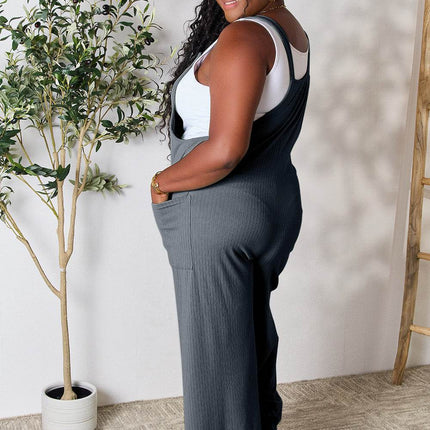Double Take Full Size Wide Strap Overall with Pockets - MimiStylez