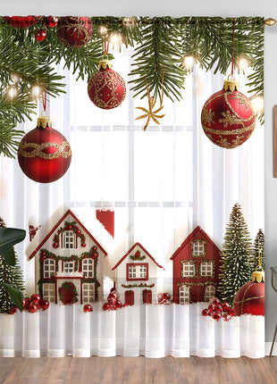 1PC Festive Christmas Printed Curtains