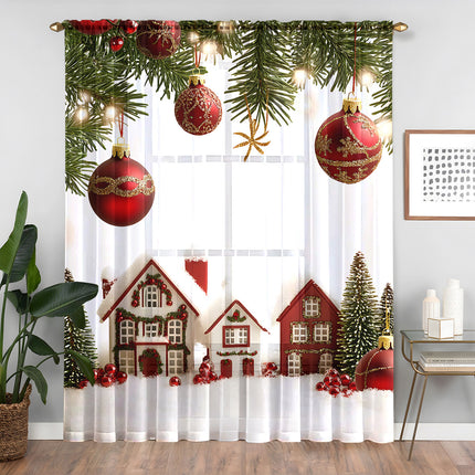 1PC Festive Christmas Printed Curtains