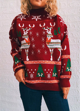 Turtleneck Drop Shoulder Long Sleeve Sweater - MimiStylez