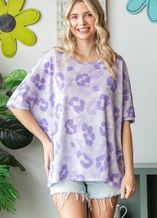 HOPELY Print Waffle Oversized T-Shirt - MimiStylez