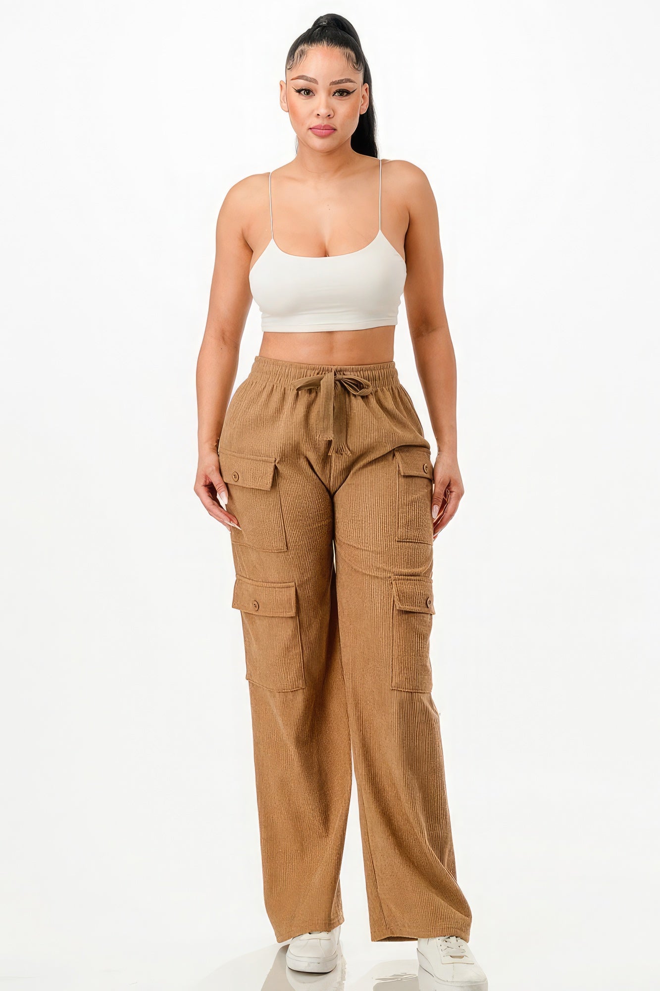 Pantalones cargo de pana lisa