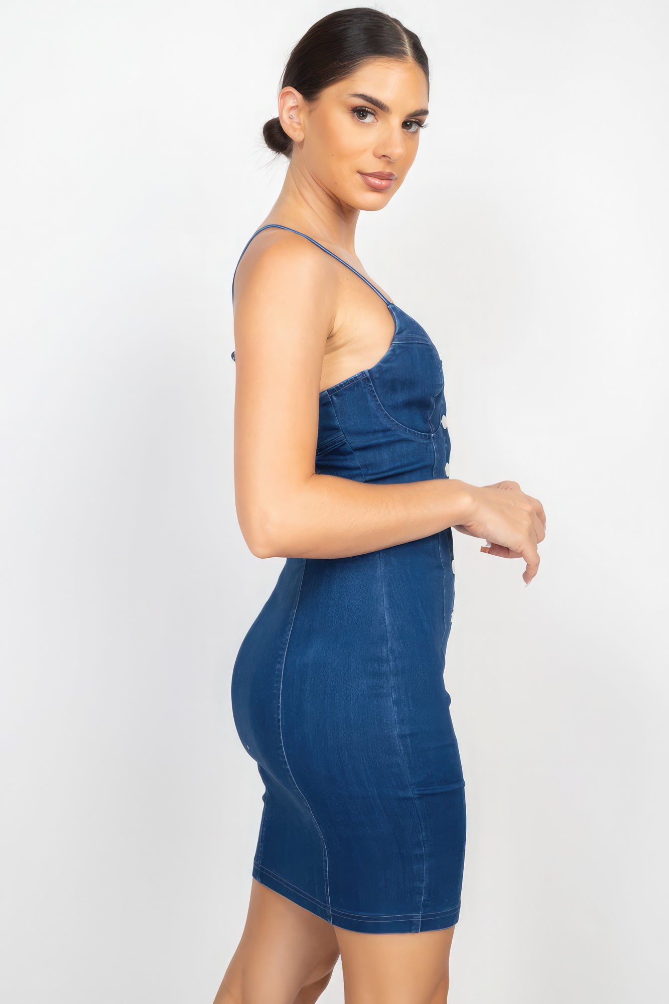 Vestido denim con botones delanteros