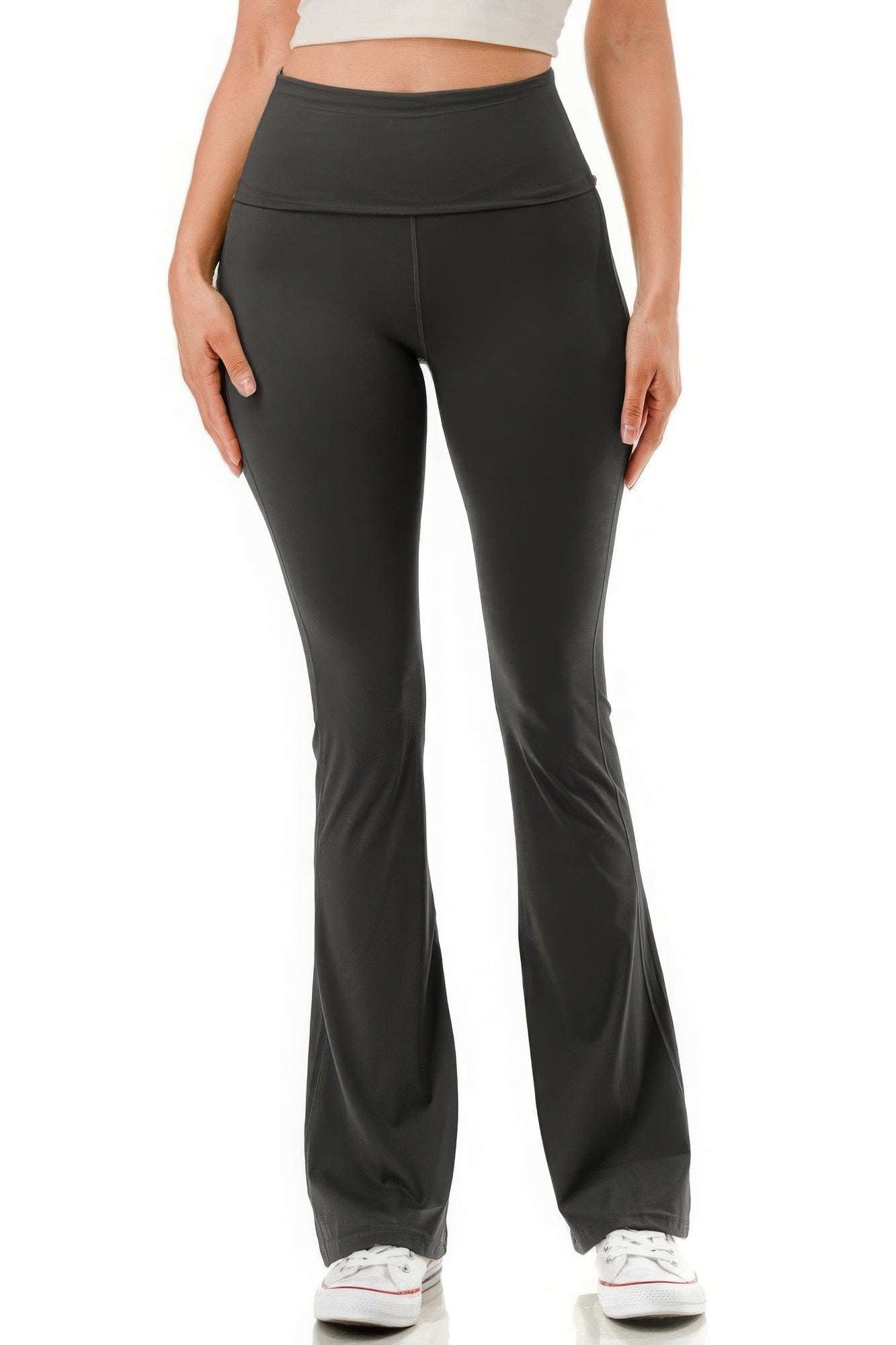 Pantalones tipo leggings de yoga acampanados de ancho Hw Premium