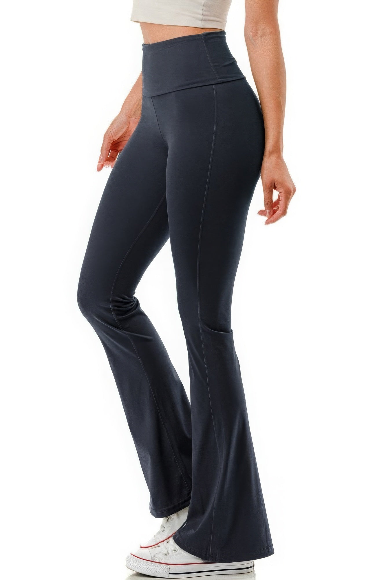 Pantalones tipo leggings de yoga acampanados de ancho Hw Premium