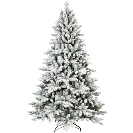 5/6/7FT Flocked Unlit Christmas Tree Artificial Hinged Christmas Tree