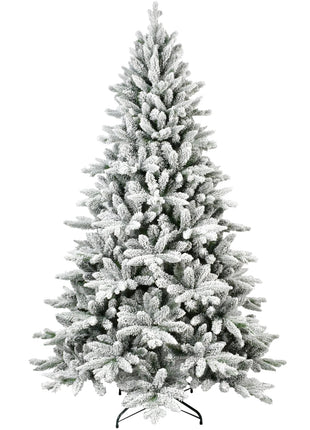 5/6/7FT Flocked Unlit Christmas Tree Artificial Hinged Christmas Tree