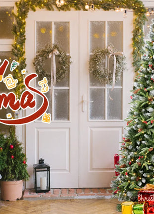 5FT Christmas Tree With 250 Warm White LED Lights 1131 Snow-Tipped Branches Red Berries & Pine Cones Hinged Design