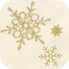 84-inch Long Light Gold Christmas Embroidered Holiday Decor 2 Panels Set