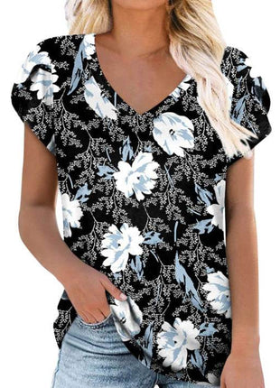 Milk Silk Abstract Printed V-neck - MimiStylez