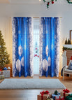Christmas blue snowflake curtains