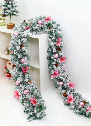 8FT Flocked Christmas Garland