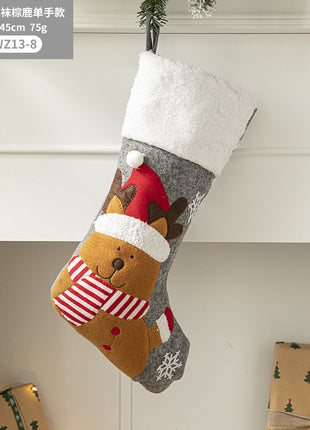 Christmas Pendant Christmas Tree Ornament Red Fabric Santa Claus Cartoon Christmas Stocking Decoration Party Gift Bag