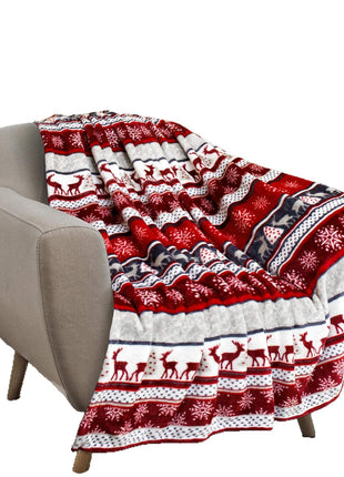 Christmas Holiday Reindeer Snowflannel Blanket Warm Sofa Decorative Blanket Nap Air-conditioning Blanket Dormitory Blanket