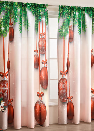 1PC Christmas Curtain Printed Shading Cloth Beautifying Curtain