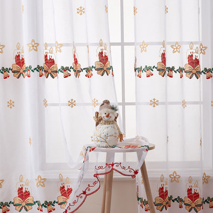 1PC Christmas Curtain Christmas Snowflake Embroidery
