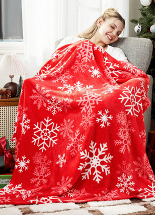 Christmas Blanket Soft Flannel Christmas Blanket Warm Plush Holiday Decoration Blanket Winter Cozy Sofa Blanket