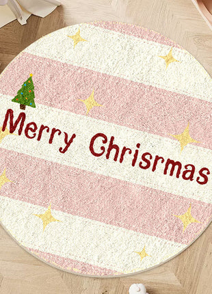 Cashmere-like Christmas Round Carpet Shaped
