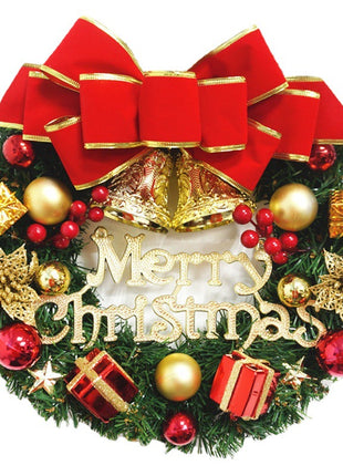 Christmas Wreath Cross-border Hot Holiday Decoration Shopping Mall Hotel 30cm Christmas Wreath Pendant Manufacturers Straight Hair