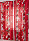 Red Christmas Snowflake Curtains
