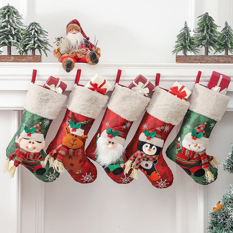 Christmas Socks Gift Bag Christmas Tree Hanging Ornaments Candy Bag
