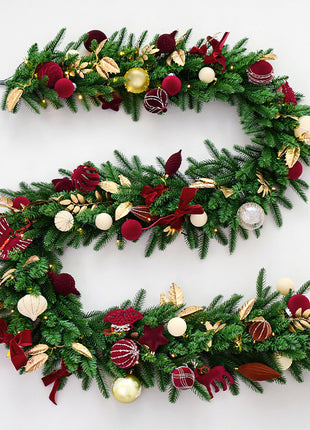 9FT Christmas Garland - Pre Decorated, Unlit