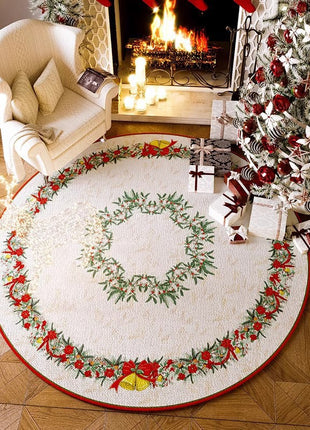 Christmas Rug - Living Room Red Festive Carpet Absorbent Non-slip