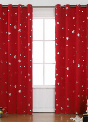 Christmas Curtain - Snowflake Christmas Design Curtain