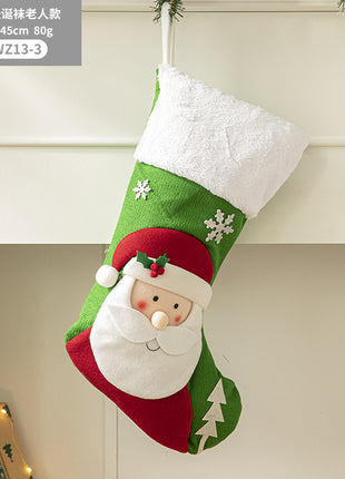 Christmas Pendant Christmas Tree Ornament Red Fabric Santa Claus Cartoon Christmas Stocking Decoration Party Gift Bag