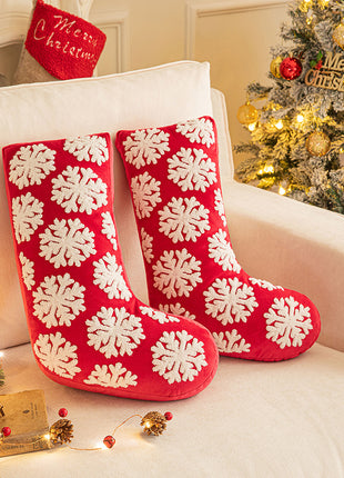 New Creative Christmas Socks Pillow American Living Room Sofa Decorative Pillow Christmas Tree Snowflake Cute Plush Cushion