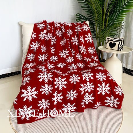 Christmas New Year Blanket Holiday Decorative Blanket Living Room Sofa Blanket Red Blanket Bedroom Bed End Blanket Cover With Knitted Blanket