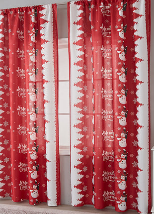 1PC Christmas Curtain Printed Shading Cloth Beautifying Curtain
