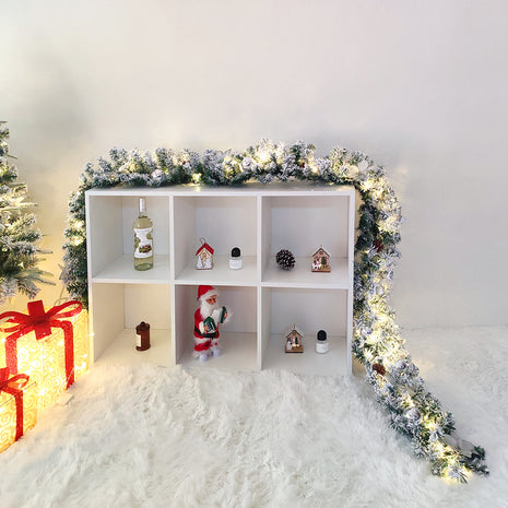 8FT Flocked Christmas Garland