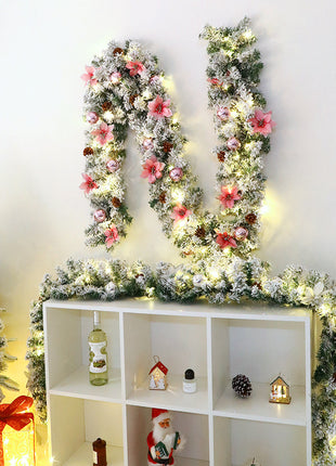 8FT Flocked Christmas Garland