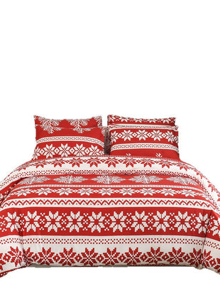 Christmas Winter Sleepers Pattern Bed Three-piece Set