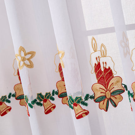 1PC Christmas Curtain Christmas Snowflake Embroidery