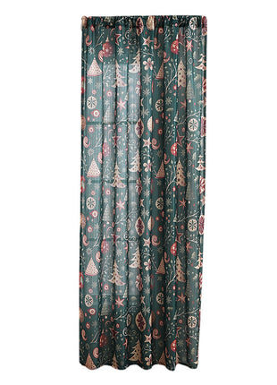 New American Christmas Curtain Christmas Theme Printed Cloth Blackout Rectangular Beautification Decorative Fabric Finished Curtain