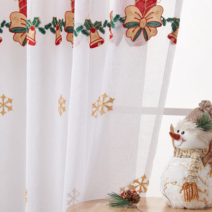 1PC Christmas Curtain Christmas Snowflake Embroidery